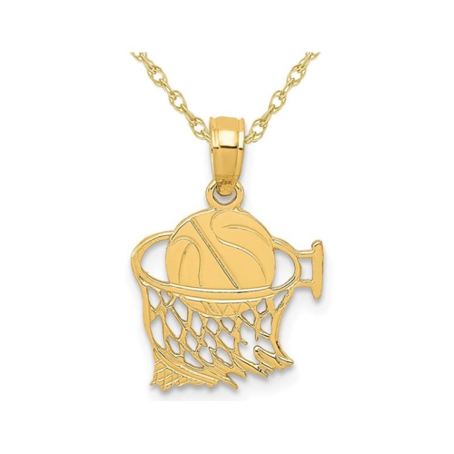 14k gold basketball necklace