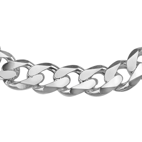 Mens Curb Chain Bracelet 9 Inches in Sterling Silver 10mm