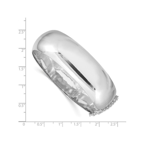 Hinged Bangle in Rhodium Plated Sterling Silver