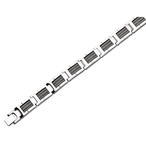Stainless Steel Mens Cable Bracelet 8.5 Inches