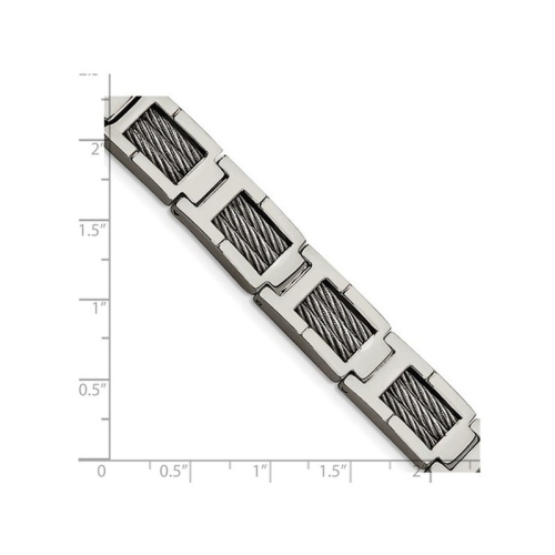 Stainless Steel Mens Cable Bracelet 8.5 Inches