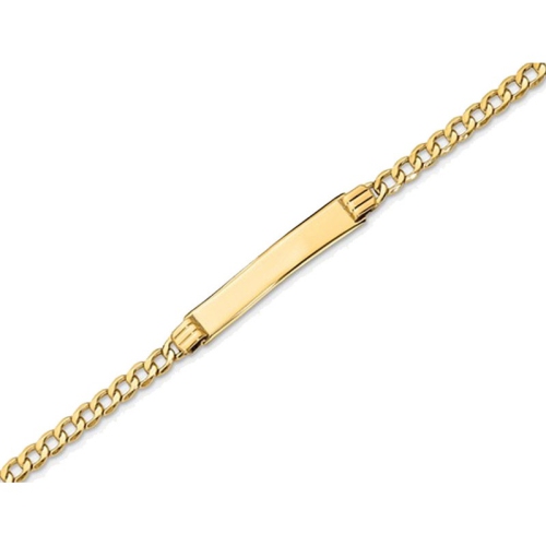 GEM AND HARMONY  Engraveable Id Bracelet In 14K Gold 7 Inches In Yellow