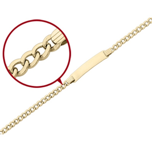 Engraveable ID Bracelet in 14K Yellow Gold 7 Inches