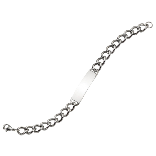 GEM AND HARMONY  Mens Id Bracelet In Stainless Steel 8.5 Inch In Multicolor