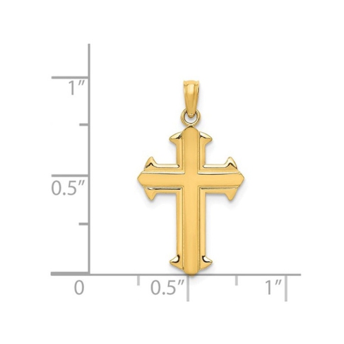 14K Yellow Gold Cross Pendant Necklace with Chain