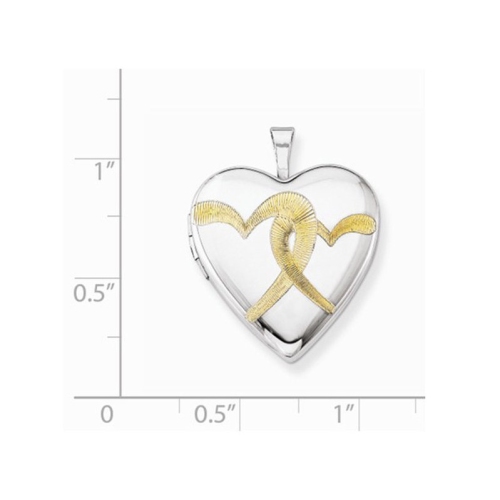Linked Hearts Locket in Sterling Silver with Chain