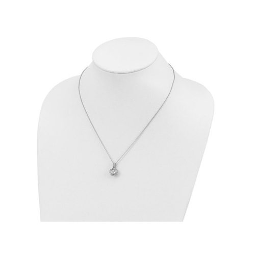 Synthetic Cubic Zirconia (CZ) Solitaire Pendant Necklace in Sterling Silver with Chain