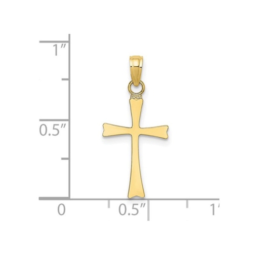 10K Yellow Gold Polished Cross Pendant Necklace with Chain