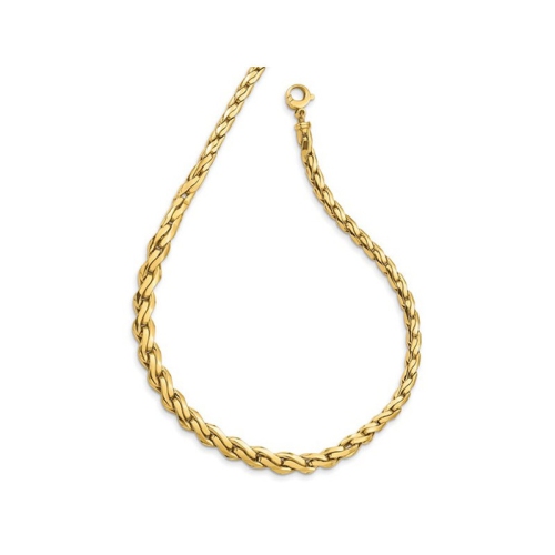 14K Yellow Gold Polished Graduated Fancy Link Necklace