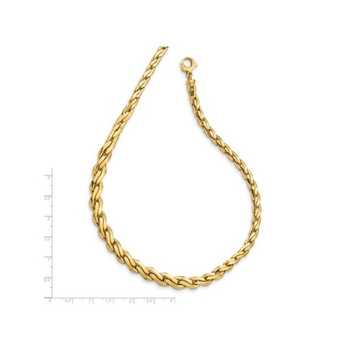 14K Yellow Gold Polished Graduated Fancy Link Necklace