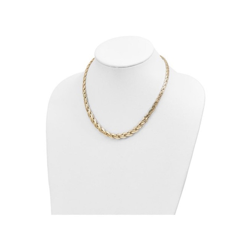 14K Yellow Gold Polished Graduated Fancy Link Necklace