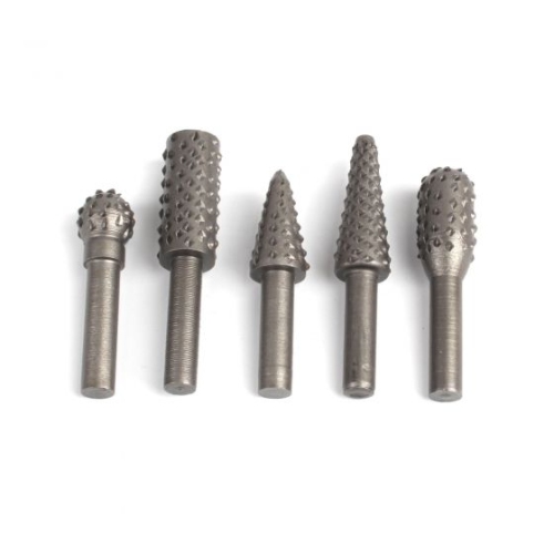 ISTAR Rotary Drill Bits Set Wood Carving File Rasp Drill Bit of 5Pcs, 1/4" 6mm Shank Tool Power Tools Woodworking Chisel Shaped Rotating Embossed Gri