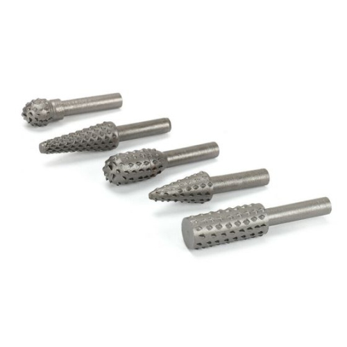 ISTAR Rotary Drill Bits Set Wood Carving File Rasp Drill Bit of 5Pcs, 1/4" 6mm Shank Tool Power Tools Woodworking Chisel Shaped Rotating Embossed