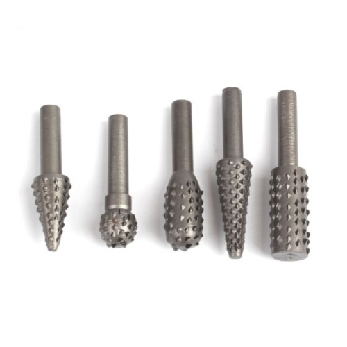 ISTAR Rotary Drill Bits Set Wood Carving File Rasp Drill Bit of 5Pcs, 1/4" 6mm Shank Tool Power Tools Woodworking Chisel Shaped Rotating Embossed