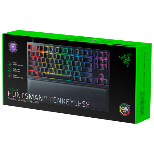 Razer Huntsman V2 TKL Backlit Mechanical Clicky Purple Optical