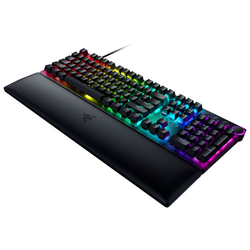 Razer Huntsman V2 Full Backlit Mechanical Clicky Purple Optical Ergonomic Gaming Keyboard - English