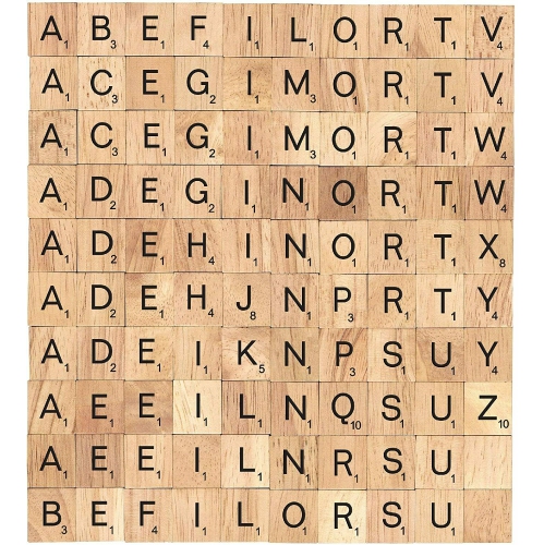 SAG  500PCs Scrabble Letters for Crafts Wood Tiles A-Z Capital Letters for Crafts Set