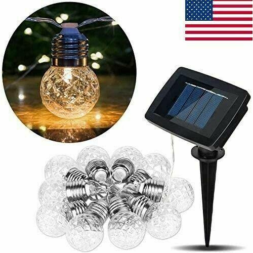 20 LED Solar String Lights Patio Party Yard Garden Wedding Waterproof Outdoor