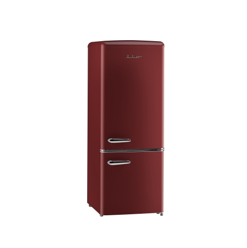iio 7 Cu. Ft. Retro Refrigerator with Bottom Freezer in Wine Red