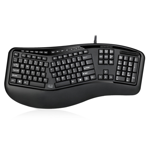 Adesso Ergonomic Desktop Keyboard with Smart Card Reader