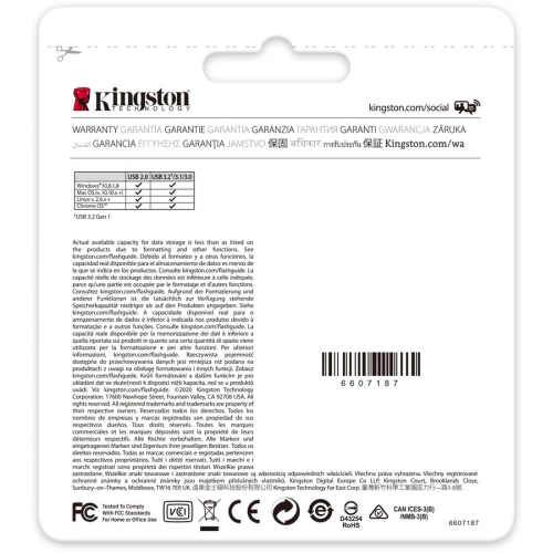 Kingston - Clé USB DataTraveler Kyson, USB 3.2 Gen 1, Capacité de 128GB, Boitier en Métal