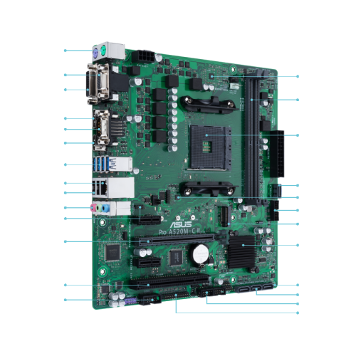 Asus PRO A520M-C II/CSM Desktop Motherboard