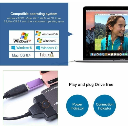 USB 3.0 to SATA External Converter Adapter Cable Lead for 2.5" HDD SSD SATA III