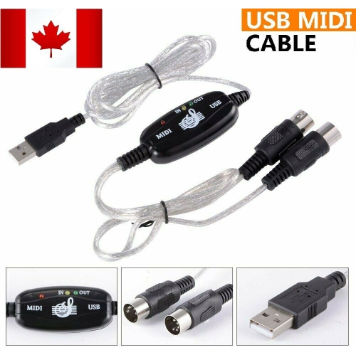 MIDI to USB Cable 5 Pin MIDI DIN USB Interface Adapter MIDI Converter For Mac PC