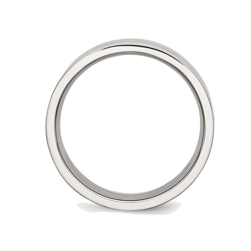 Mens Chisel 8mm Satin Stainless Steel Comfort Fit Wedding Band Ring