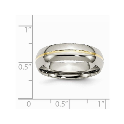 Mens Chisel Titanium 6mm Yellow Plated Wedding Band Ring