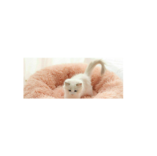 New Soft Comfy Round Faux Fur Pet Cat Dog Bed Cat Calming Cuddler Bed Indoor CA