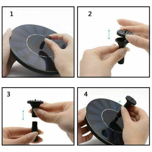 Bird Bath Solar Fountain Powered Water Pump Floating Outdoor Pond Garden Pool