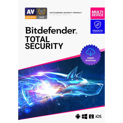 Bitdefender Total Security + Premium VPN - 5 User - 2 Year - Digital Download