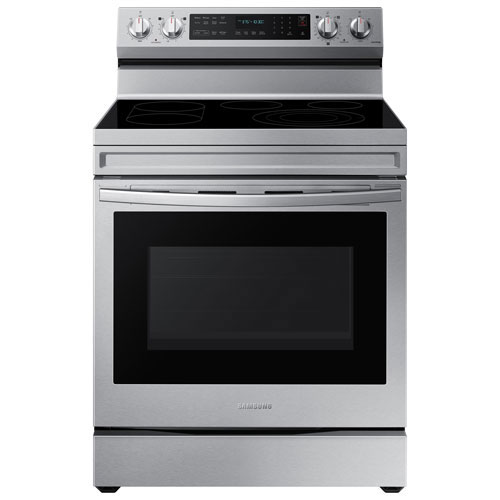 Cuisinière élec. conv. 5 éléments 6,3 pi³ 30 po/friture air Samsung-Inox-BO-Endommagé