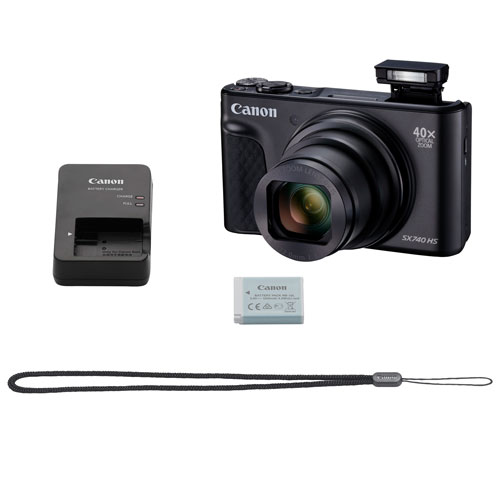 Canon PowerShot SX740 HS Wi-Fi 20.3MP 40x Optical Zoom Digital Camera with Case - Only at Best Buy