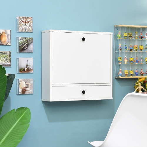 Costway Wall-Mount Floating Desk Foldable Space Saving Laptop Workstation