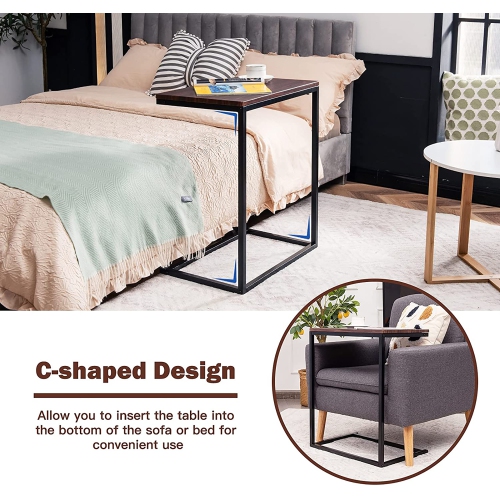 Costway 22"x14"x26" Sofa Side End Table Laptop Holder Multiple Stand Desk
