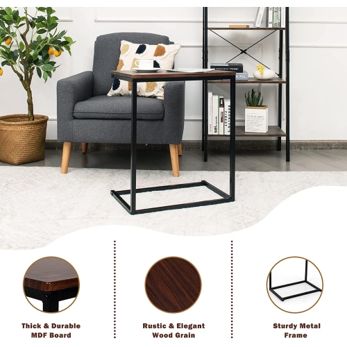 Costway 22"x14"x26" Sofa Side End Table Laptop Holder Multiple Stand Desk