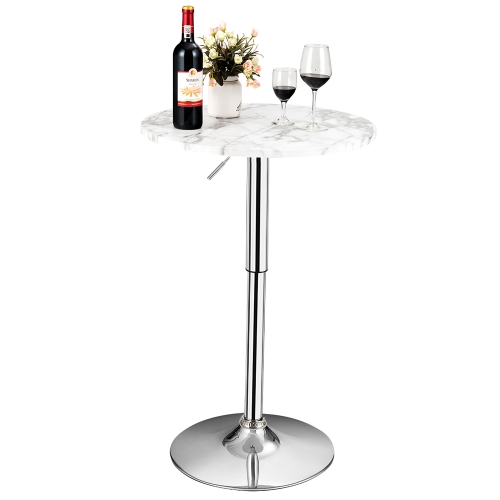 Costway 4PCS Round Bistro Bar Table Height Adjustable 360-degree Swivel