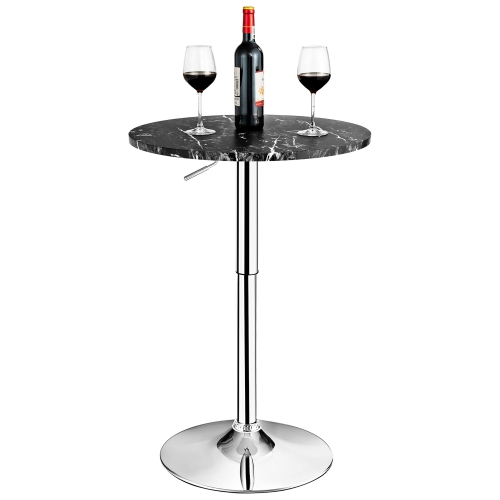 Costway 6PCS Round Bistro Bar Table Height Adjustable 360-degree Swivel