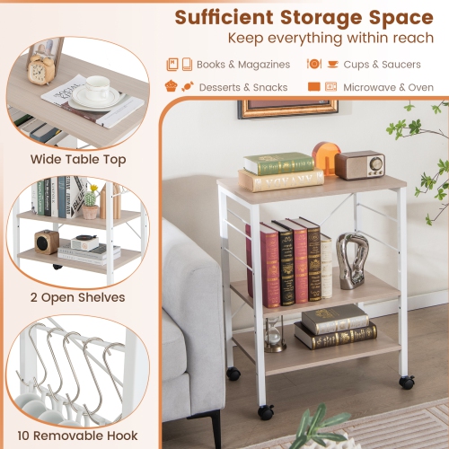 Desserte à roulettes pour micro-ondes Costway