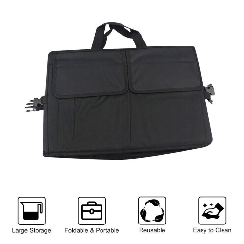 ISTAR Car Trunk Organizer, Car Storage Organizer, Collapsible Multi-Compartment Car Organizer, SUV Trunk Organizer, Non-Slip Bottom, Adjustable