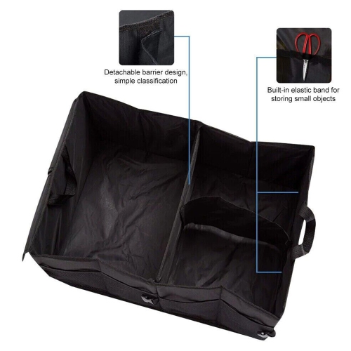 ISTAR Car Trunk Organizer, Car Storage Organizer, Collapsible Multi-Compartment Car Organizer, SUV Trunk Organizer, Non-Slip Bottom, Adjustable