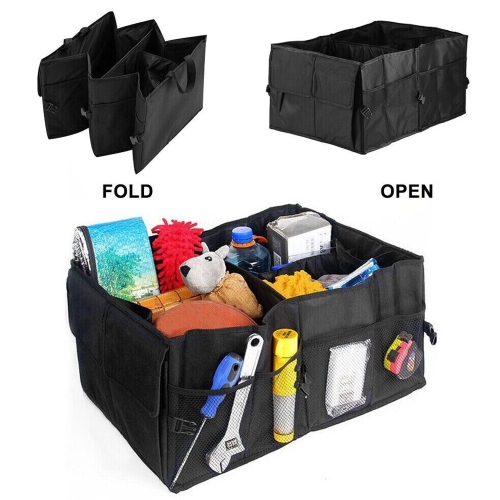 ISTAR Car Trunk Organizer, Car Storage Organizer, Collapsible Multi-Compartment Car Organizer, SUV Trunk Organizer, Non-Slip Bottom, Adjustable
