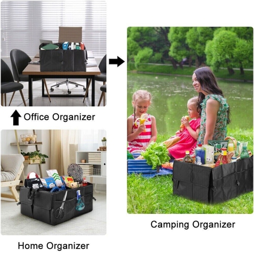 ISTAR Car Trunk Organizer, Car Storage Organizer, Collapsible Multi-Compartment Car Organizer, SUV Trunk Organizer, Non-Slip Bottom, Adjustable