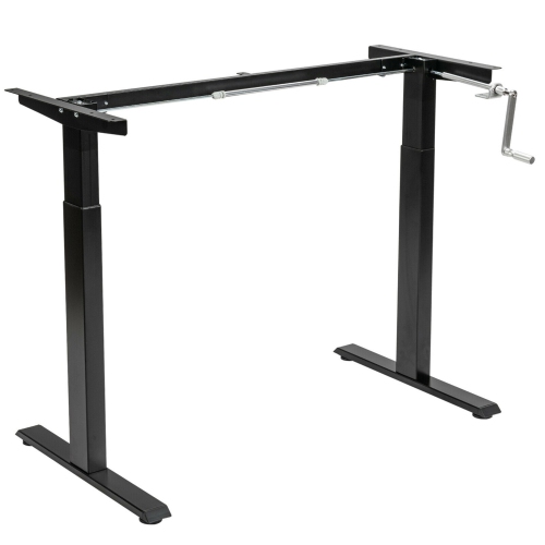 GYMAX  Hand Crank Sit to Stand Desk Frame Height Adjustable Standing Base