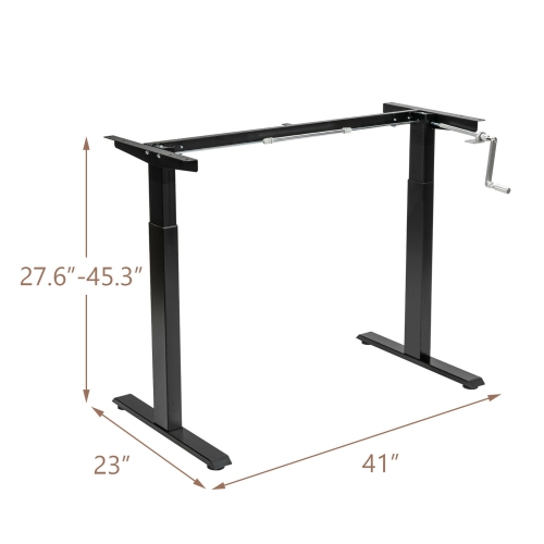 Gymax Hand Crank Sit to Stand Desk Frame Height Adjustable Standing Base