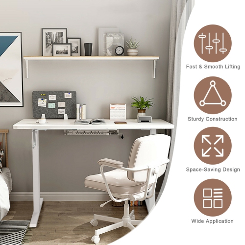 Gymax Hand Crank Sit to Stand Desk Frame Height Adjustable Standing Base