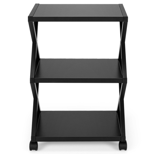 Gymax Mobile Printer Stand 3 Tier Storage Shelves Printer Cart w/ Pads