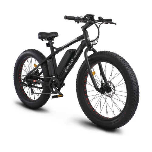 Emmo E-Wild B - 26inch Fat Tire 500W All Terrain Electric Bike - 5 Levels of Pedal-Assist + Throttle Power - 12.5Ah Removable Lithium-Ion - Black